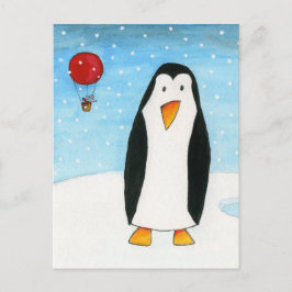 Postal Ratón globo y pingüino #2
