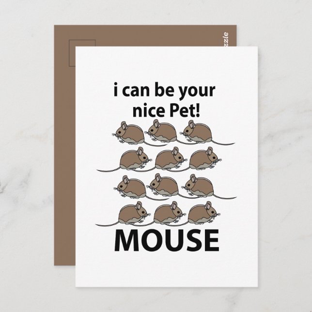 Postal Ratón Rata Animal Puedo Ser Su Bonito Ratón Mascot (Anverso / Reverso)