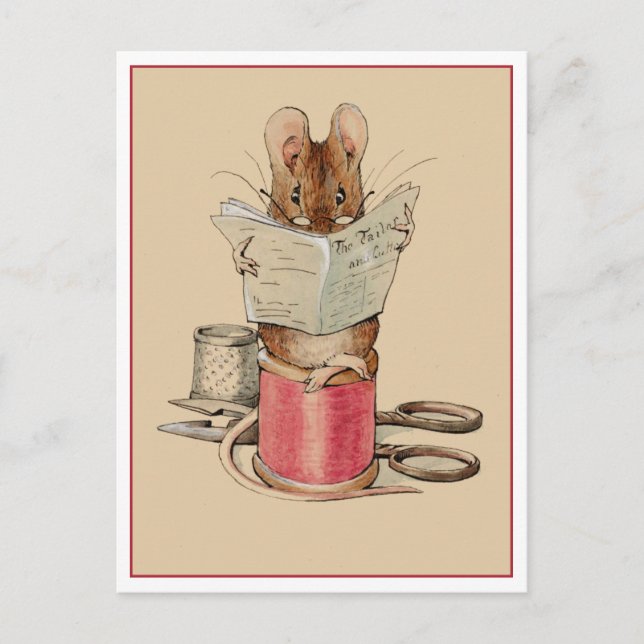 Postal Ratón sastre de Beatrix Potter (Anverso)