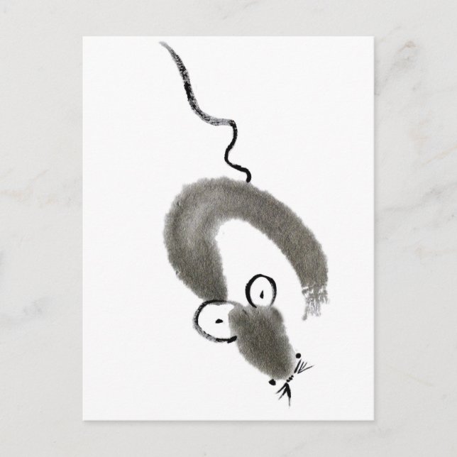 Postal Ratón, Sumi-e (Anverso)