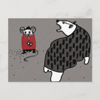 Postal Ratón y abusador de oso