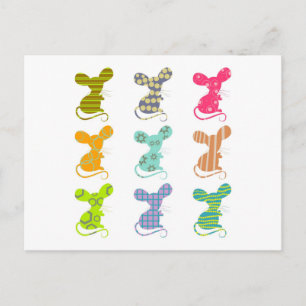 Postal Ratones con patrón