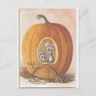 Postal ratones dentro de la calabaza