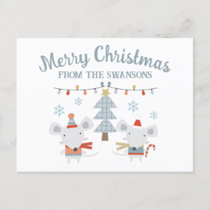 Postal Ratones Navideños Adorables y Árbol