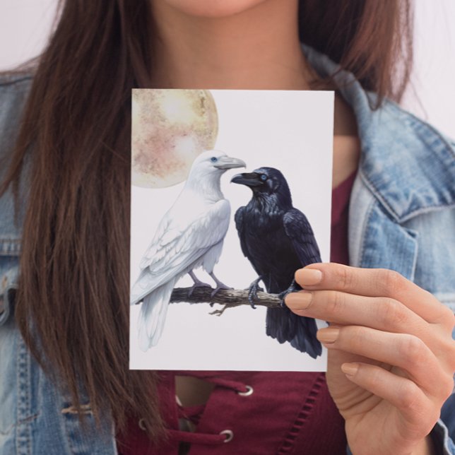 Postal Raven blanco y negro (Subido por el creador)