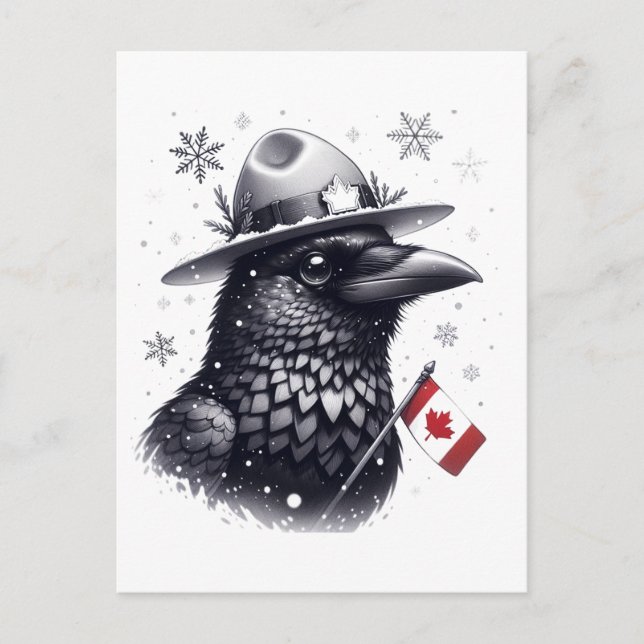 Postal Raven de invierno canadiense (Anverso)