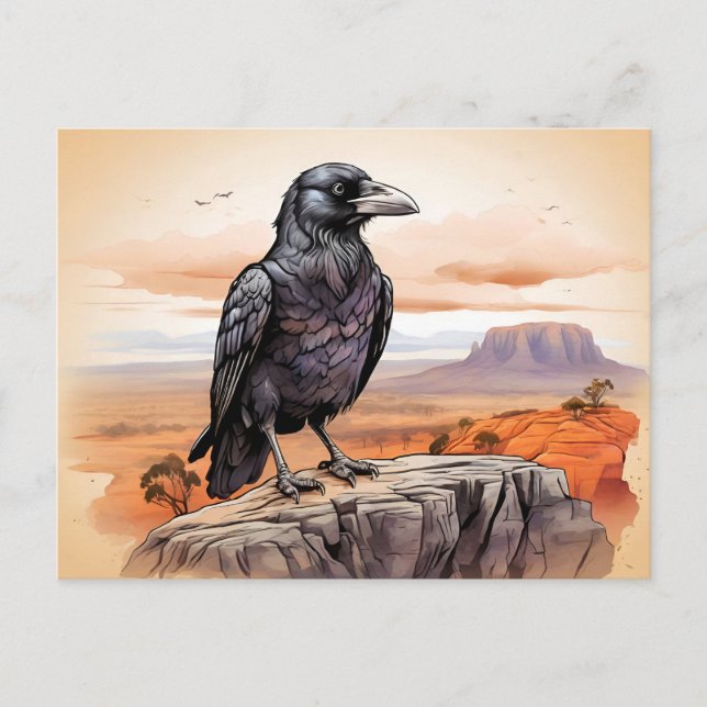 Postal Raven en el acantilado (Anverso)
