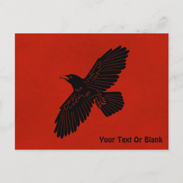 Postal Raven en rojo (Anverso)