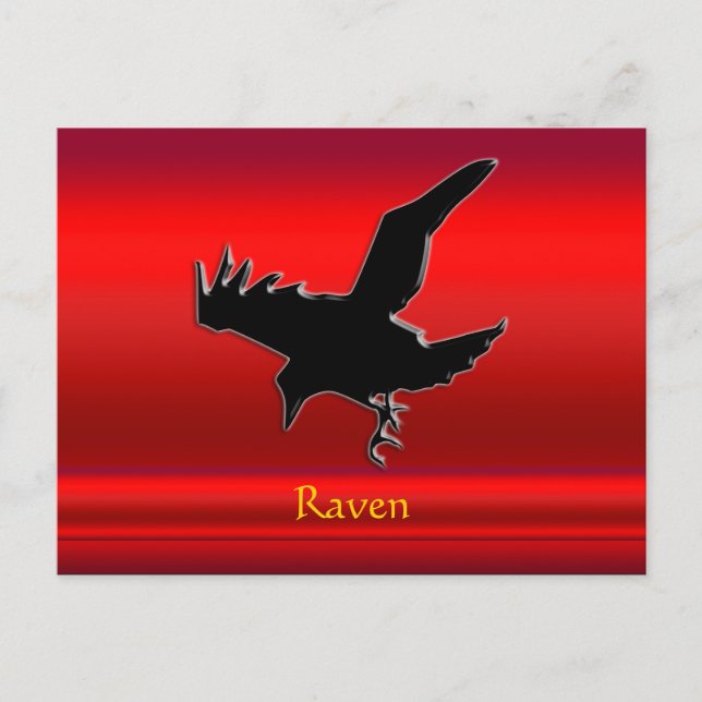 Postal Raven negro de aspecto Grabado en relieve sobre ef (Anverso)