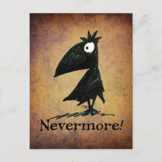 Postal Raven negro gracioso por Edgar Allen Poe - Nevermo