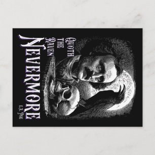 Postal Raven Nevermore de Edgar Allan Poe