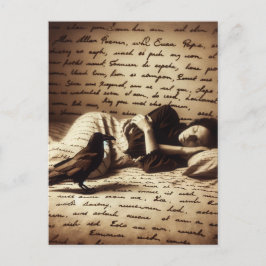 Postal Raven observa a la mujer dormida