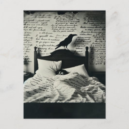 Postal Raven observa el sueño del poe