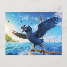 Postal Raven On Sailing Trip In The South Seas