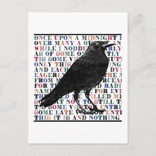 Postal Raven Poem Edgar Allan Poe (Anverso)