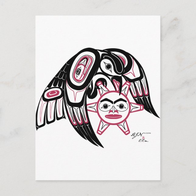 Postal Raven robando el sol (Anverso)