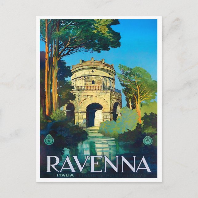 Postal Ravenna Italia Viaje vintage (Anverso)