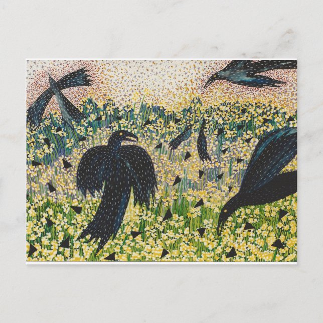 Postal Ravens y Wild Mustard (Anverso)