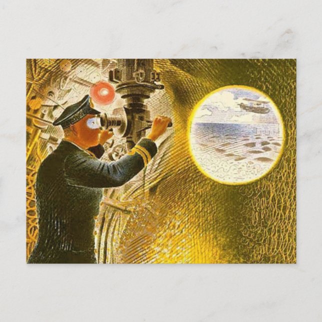 Postal Ravilious - Comandante de un submarino (Anverso)