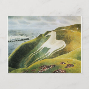 Postal Ravilious - El caballo Westbury, arte