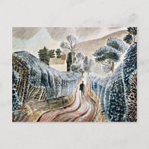 Postal Ravilious - Tarde húmeda, Iglesia de Santa María