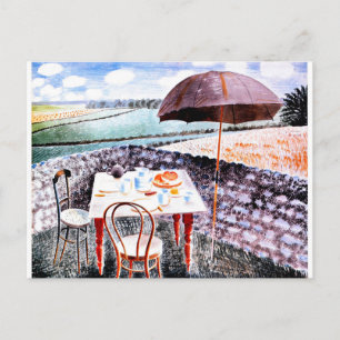 Postal Ravilious - Té en Furlongs, arte fino de 1939
