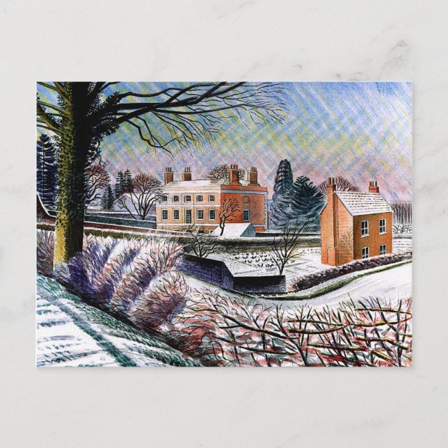 Postal Ravilious - Vicarage en invierno (Anverso)