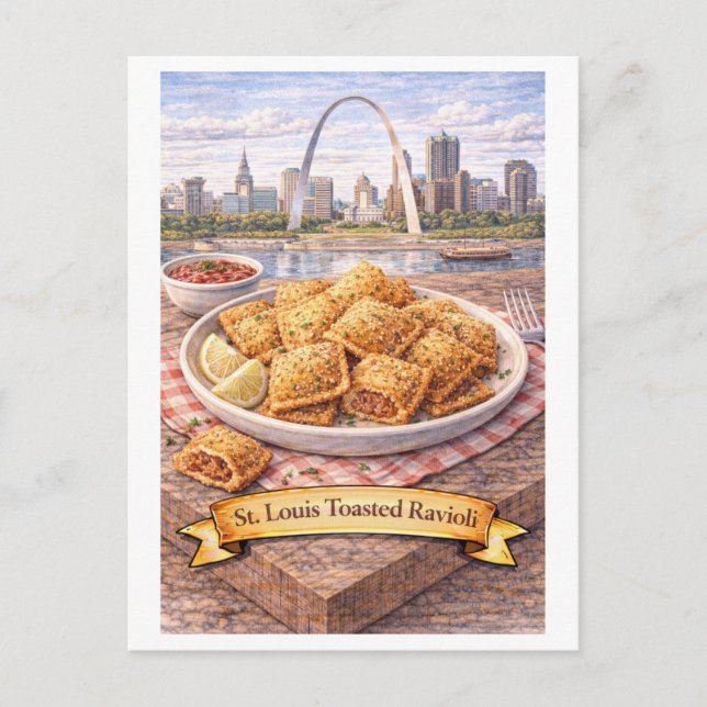 Postal Ravioli Tostado de St. Louis (Serie de Comida Amer (Anverso)