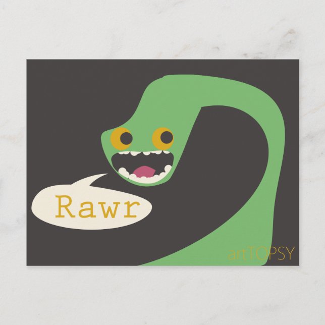 Postal Rawr Dinosaur (Anverso)