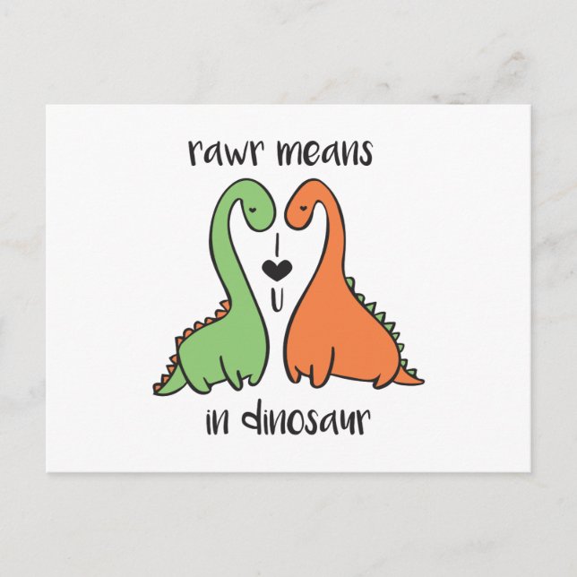 Postal Rawr En Dinosaurio (Anverso)