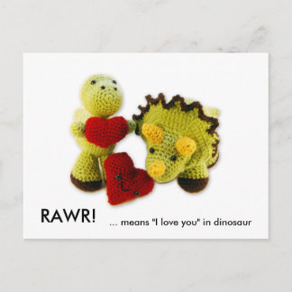 Postal RAWR!, ... significa "te amo" en dinosaurio