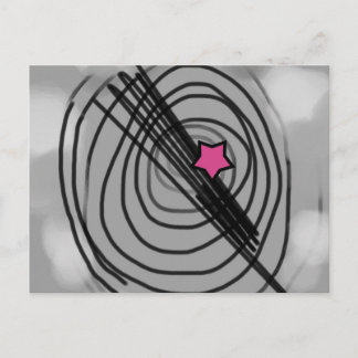 Postal Ray-o-gram con estrella rosa
