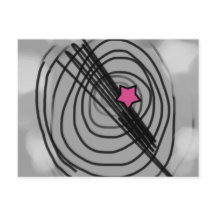 Postal Ray-o-gram con estrella rosa