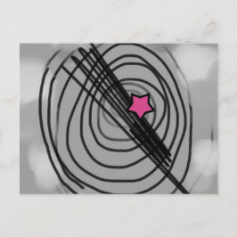Postal Ray-o-gram con estrella rosa