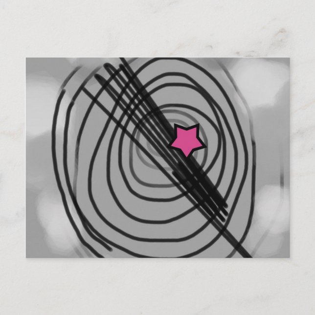 Postal Ray-o-gram con estrella rosa (Anverso)