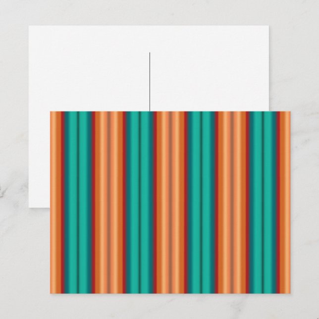 Postal Rayas arcoíris de turquesa rojo naranja del suroes (Anverso / Reverso)