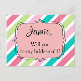 Postal Rayas arcoiris rosas