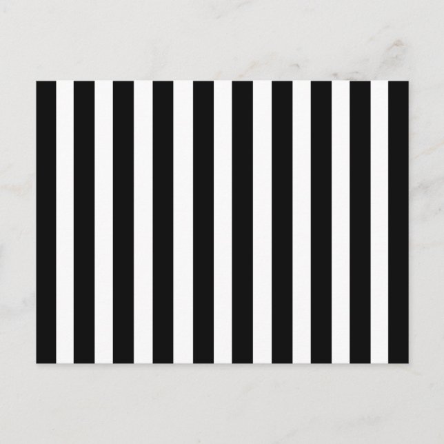 Postal Rayas blancas negras patrón rayado vertical retro (Anverso)