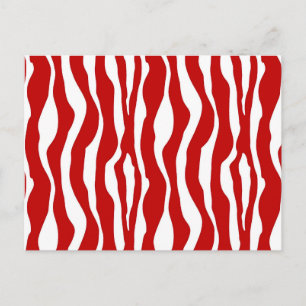 Postal Rayas cebra - Blanco y rojo profundo