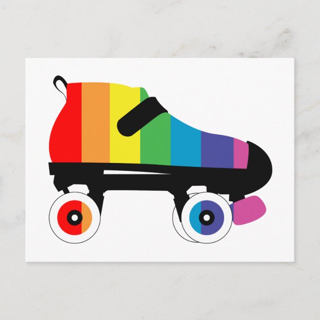 Postal rayas de arco iris de patines (Anverso)