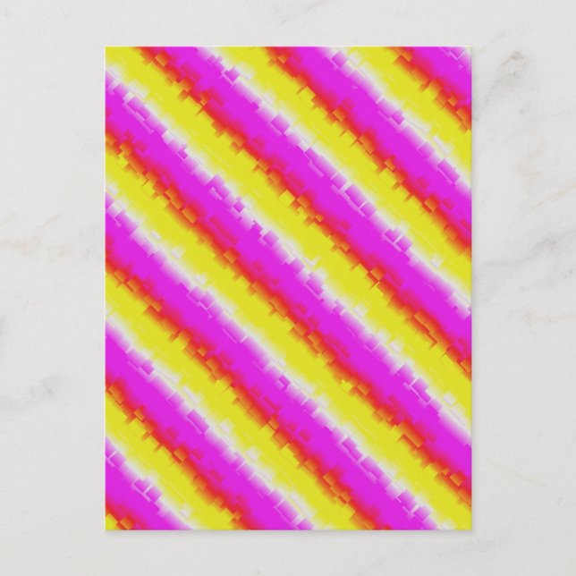 Postal Rayas de arco iris rosado de Artdeco (Anverso)