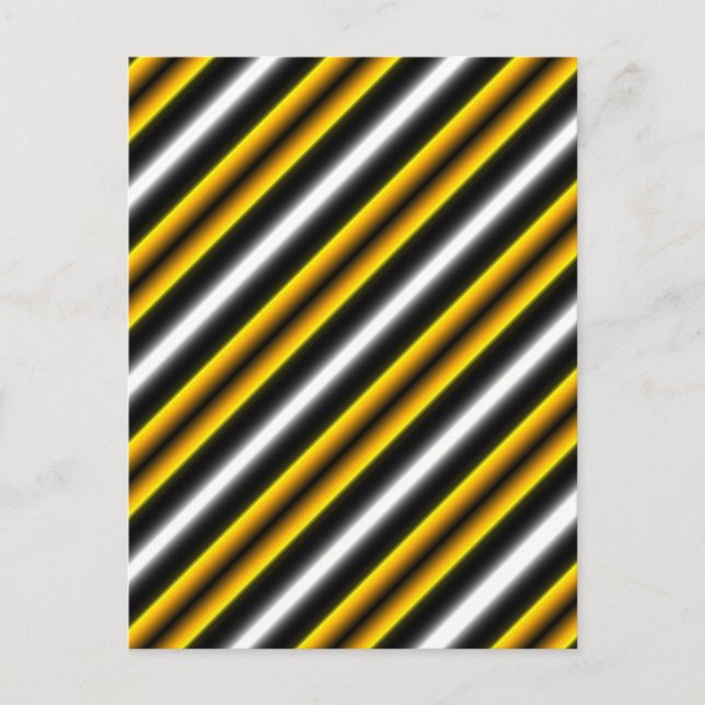 Postal Rayas de arcoiris blancas amarillas (Anverso)