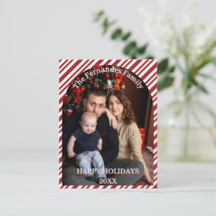 Postal Rayas de bastón de caramelo de Navidad Personaliza