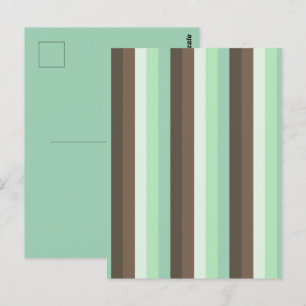 Postal Rayas de Bloques de Color de Chocolate con Menta