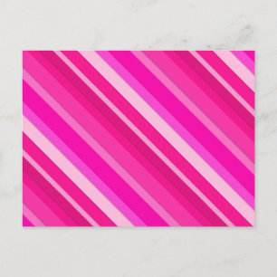 Postal Rayas de caramelo en capas - rosa y fucsia