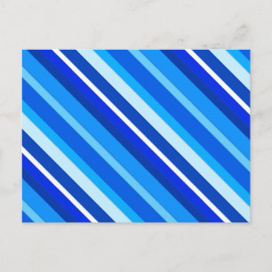 Postal Rayas de caramelo estratificadas - cobalto y azul