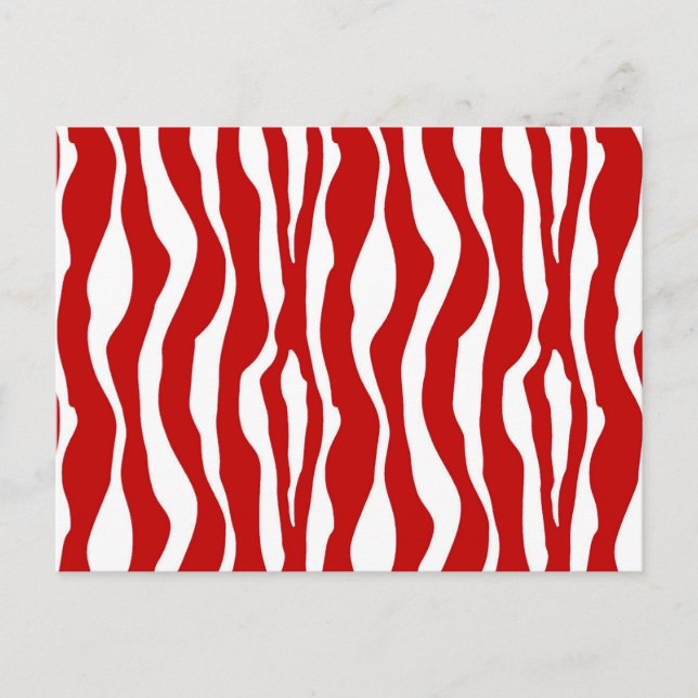 Postal Rayas de cebra - Rojo Intenso y Blanco (Anverso)