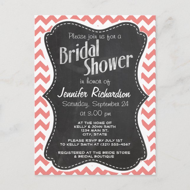 Postal Rayas de chequeo de corales ligeros; apariencia de (Anverso)