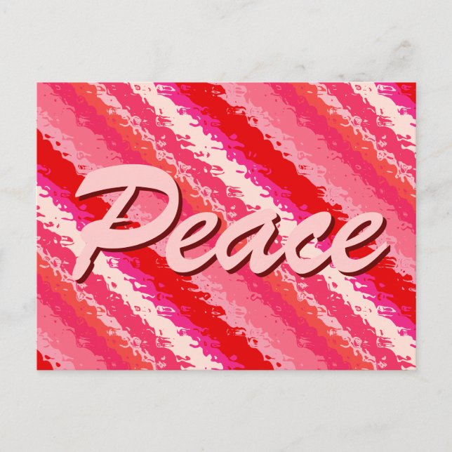 Postal Rayas de vidrio - tonos rojos de coral (Anverso)