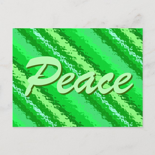 Postal Rayas de vidrio - tonos verde esmeralda (Anverso)